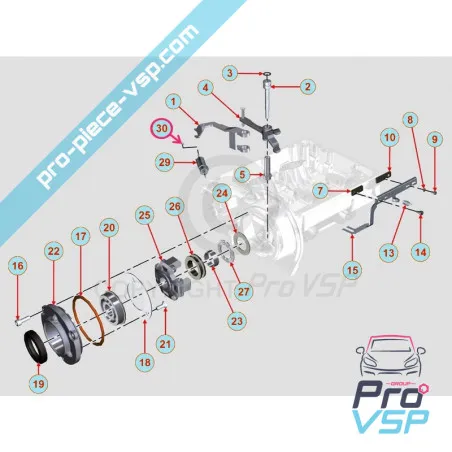 Ecrou de cassette de régulation pour moteur Lombardini Focs Progress 502