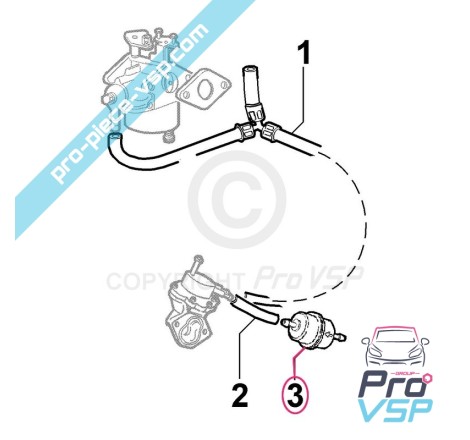 Filtre à essence pour moteur Lombardini LGW 523