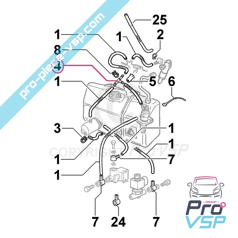 Fuel hose tee