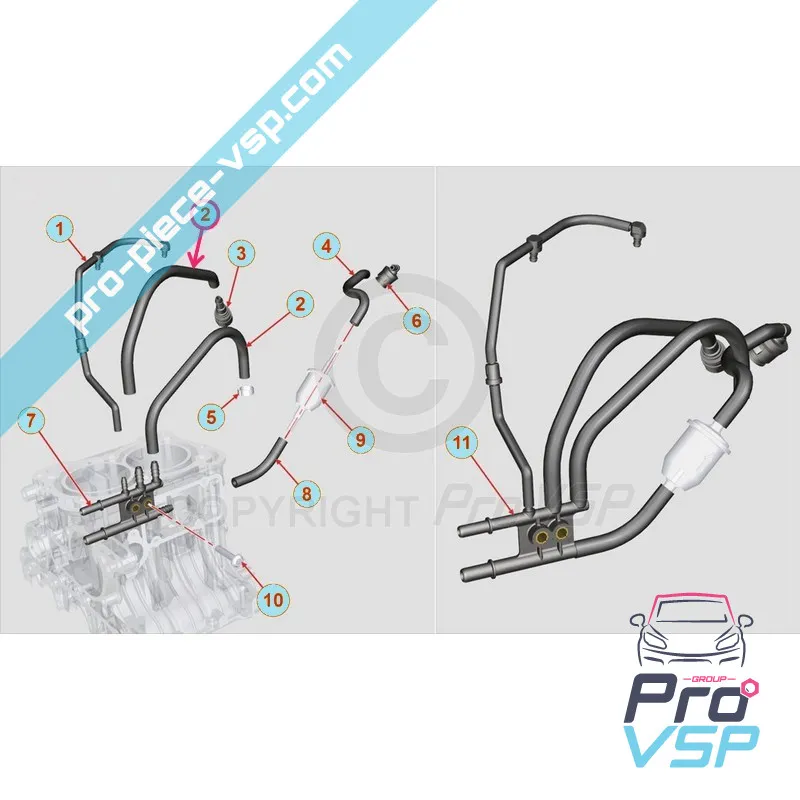 Engine fuel hose Lombardini DCI