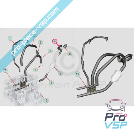 Durite de carburant pour moteur Lombardini DCI