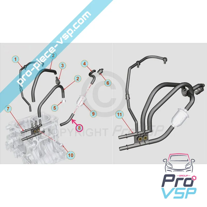 Durite de carburant pour moteur Lombardini DCI Durite de carburant pour moteur Lombardini DCI