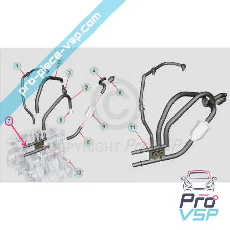 Raccord de durite de gasoil origine pour moteur DCI