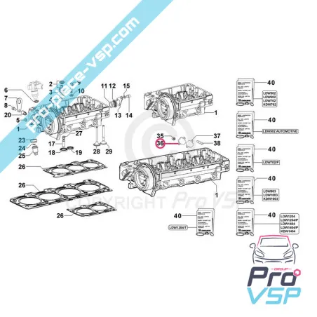 Origin booking plate for motor Lombardini