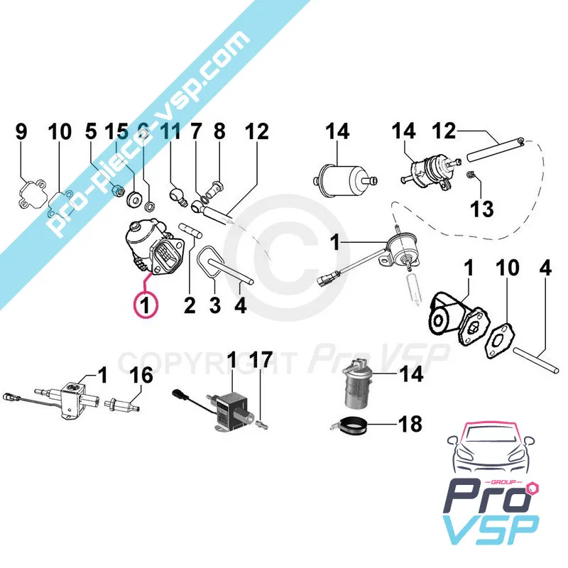 Mechanische Dieselpumpe für Motor Lombardini Focs 502