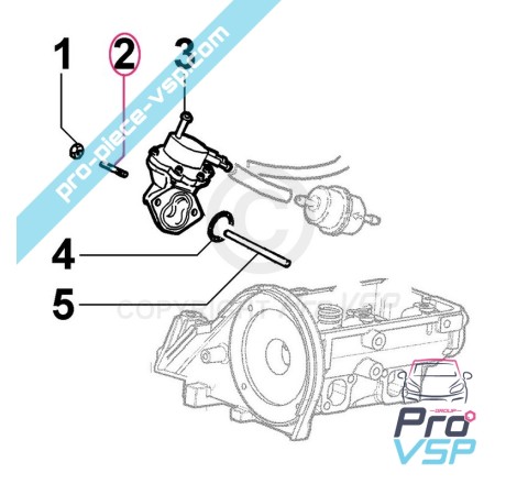 Fuel pump mounting stud