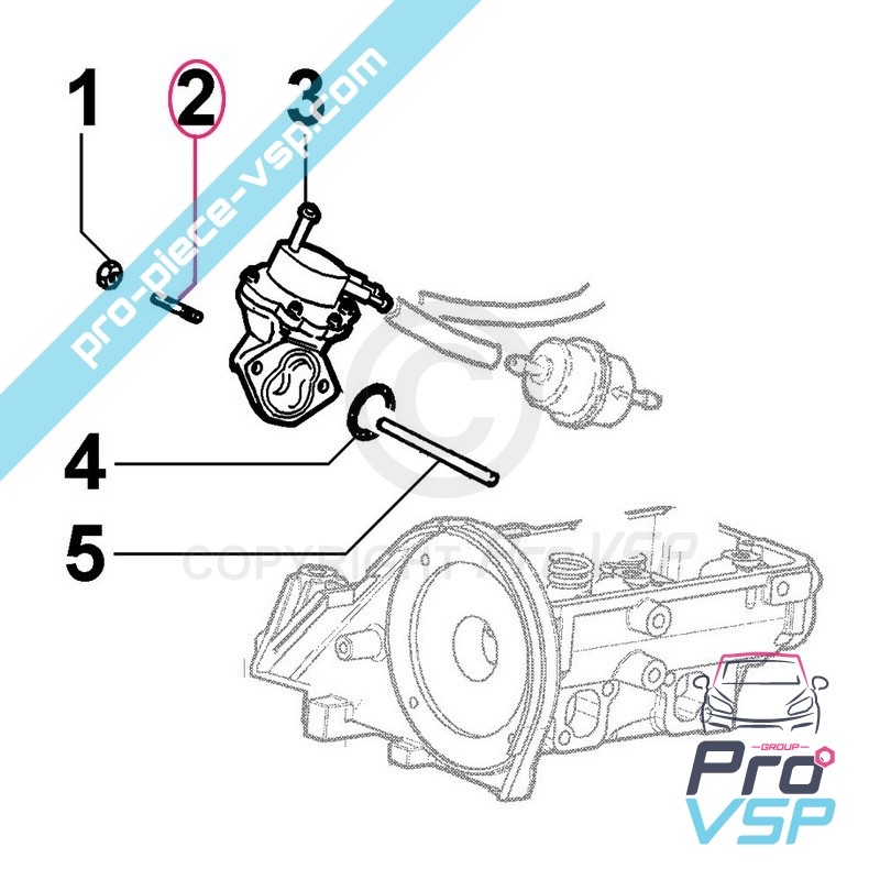 Fuel pump mounting stud