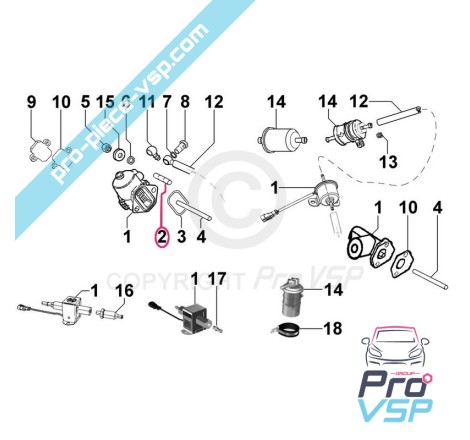 Gasoil pump mounting stud