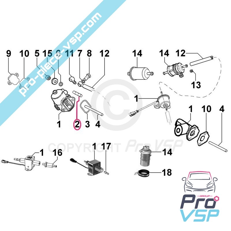 Gasoil pump mounting stud