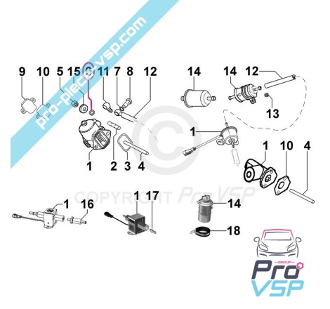 Fastening washer with gasoil pump