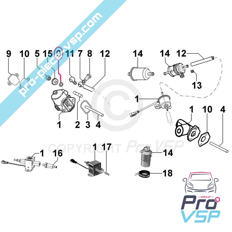 Fastening washer with gasoil pump