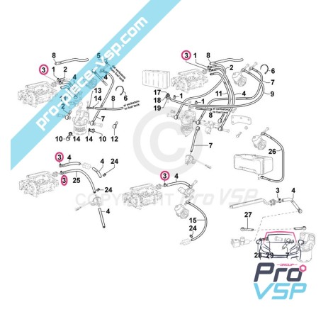 Colar de mangueira de combustível do motor Lombardini Focs Progress 502