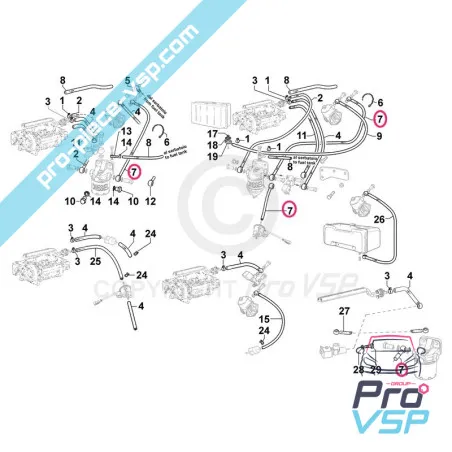 Durite de carburant pour moteur Lombardini Focs 502