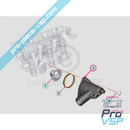 Engine thermostat cover Lombardini DCI