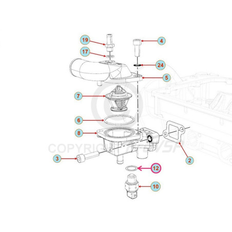 Koppartemperatur sondskyddstätning för motor Lombardini Focs Progress 502 523