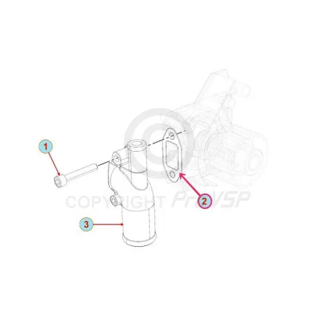Joint de bride de pompe à eau origine pour moteur Lombardini Focs Progress