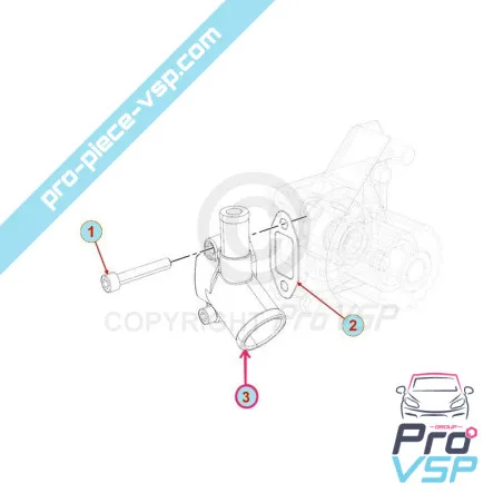 Bride de pompe à eau pour moteur Lombardini Focs Progress 502 523