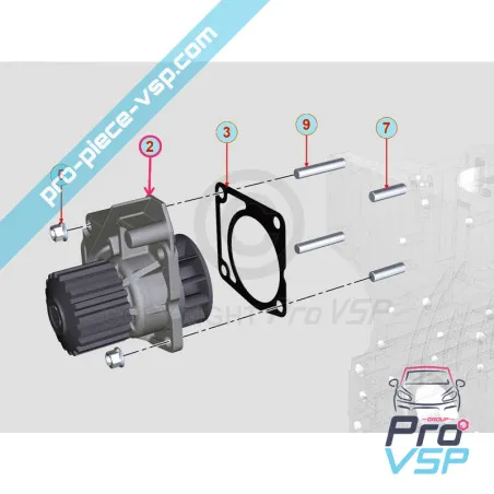 Water pump for motor Lombardini Focs Progress 502 Euro4