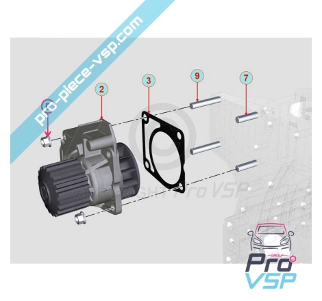 Motorwasserpumpenklammer Lombardini Focs Progress 502 523