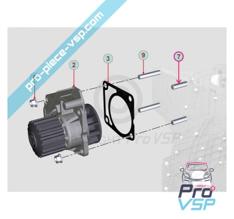 Water pump stud