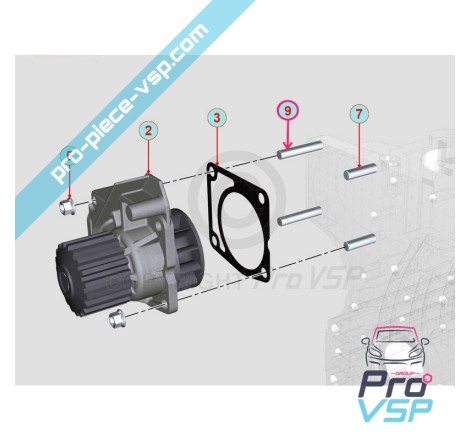 Water pump stud