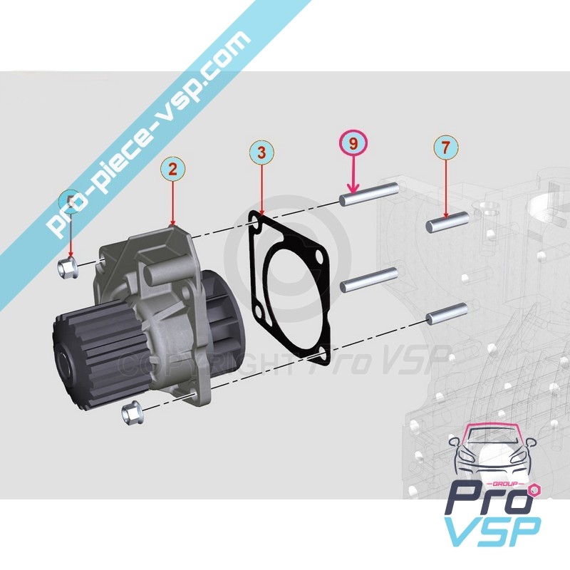 Water pump stud