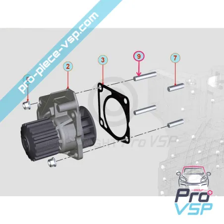 Goujon de pompe à eau pour moteur Lombardini Focs Progress 502 523