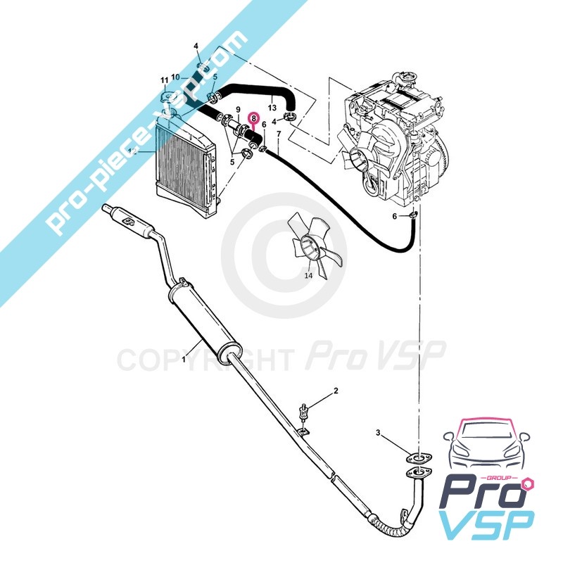 Lower radiator durite