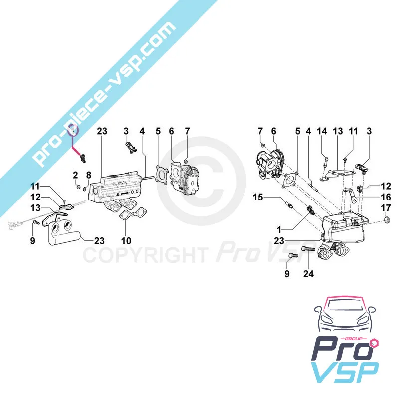 Sensor de temperatura do ar do motor Lombardini gasolina LGW523 MPI