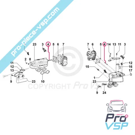 Goujon de corps de carburation pour moteur Lombardini LGW523 MPI