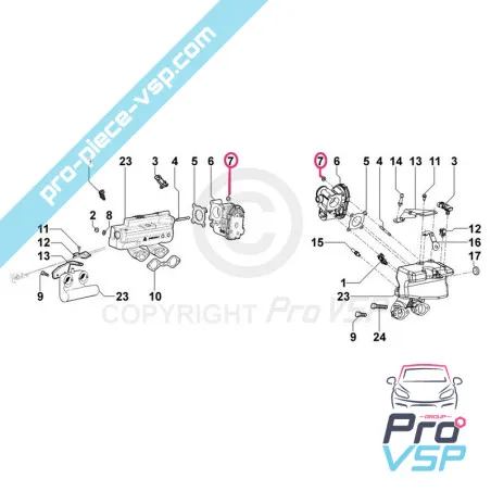 Ecrou de corps de carburation pour moteur Lombardini LGW523 MPI