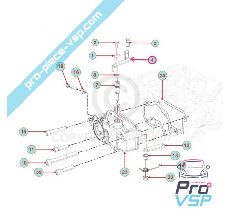 Alavanca do acelerador do motor Lombardini Focs Progress 502