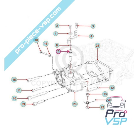 Eixo da alavanca do acelerador para motor Lombardini Focs Progress 502
