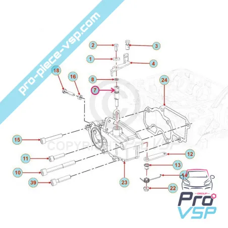 Axe de levier d'accélérateur pour moteur Lombardini Focs Progress 502