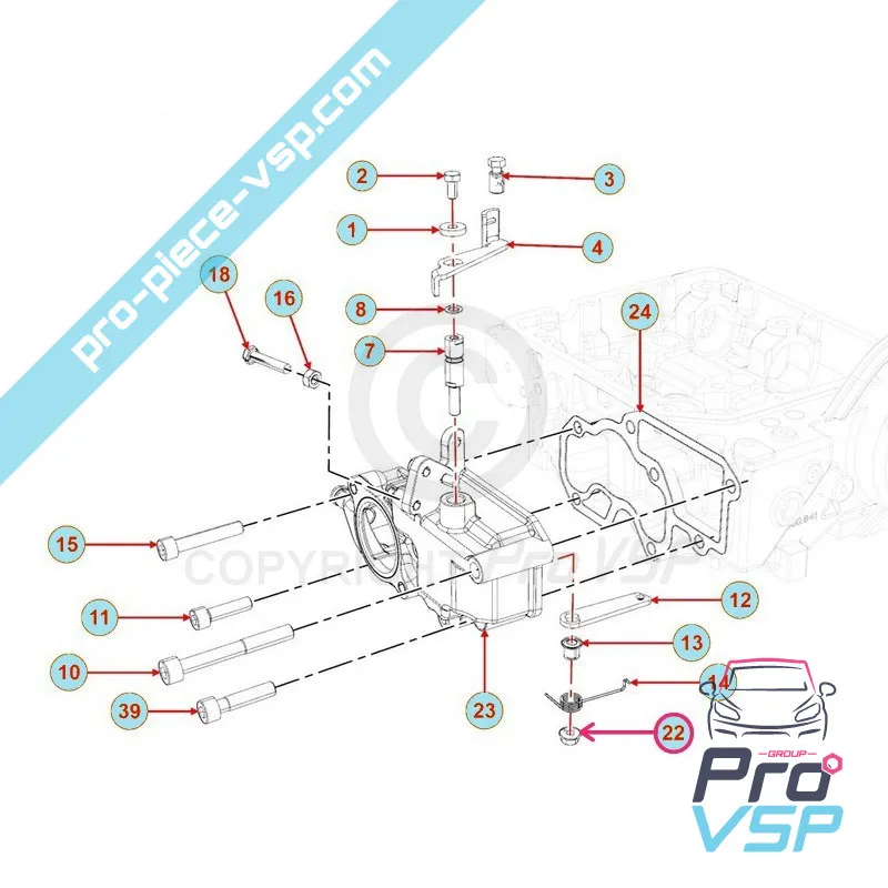 Dado a leva dell'accelerazione del motore Lombardini Focs Progress 502