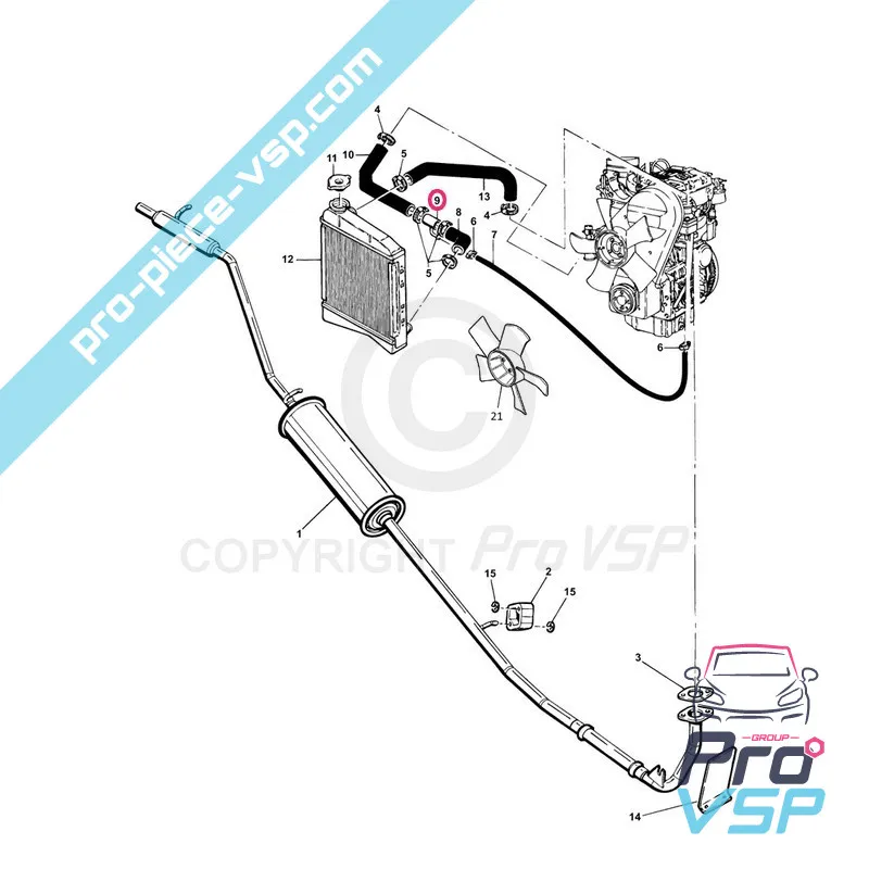 Origem da mangueira de metal para Microcar Grecav Casalini