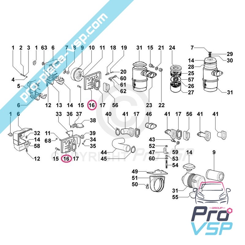 Air filter support