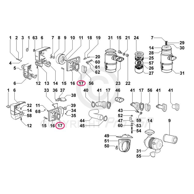 Luftfiltersupportpackning