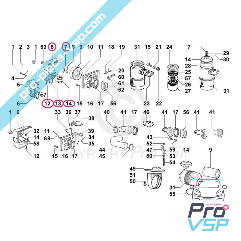 Cubierta del filtro de aire del motor Lombardini 15ld