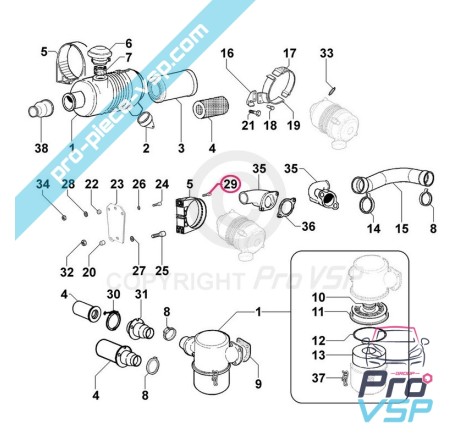 Air filter collar screw