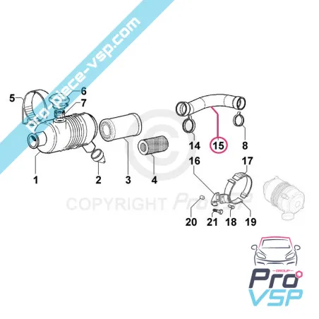 Originea manșonului de filtru de aer pentru motor Lombardini benzina LGW523 MPI