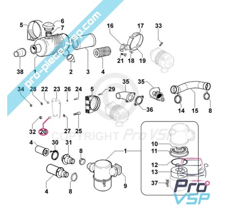 Lower air filter support spacer