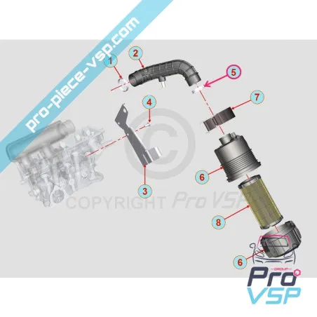 Colier furtun de aer pentru motor Lombardini DCI