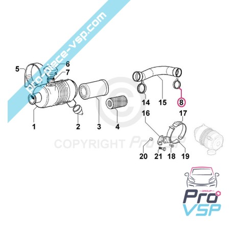 Colar de mangueira de ar do motor Lombardini gasolina LGW523 MPI
