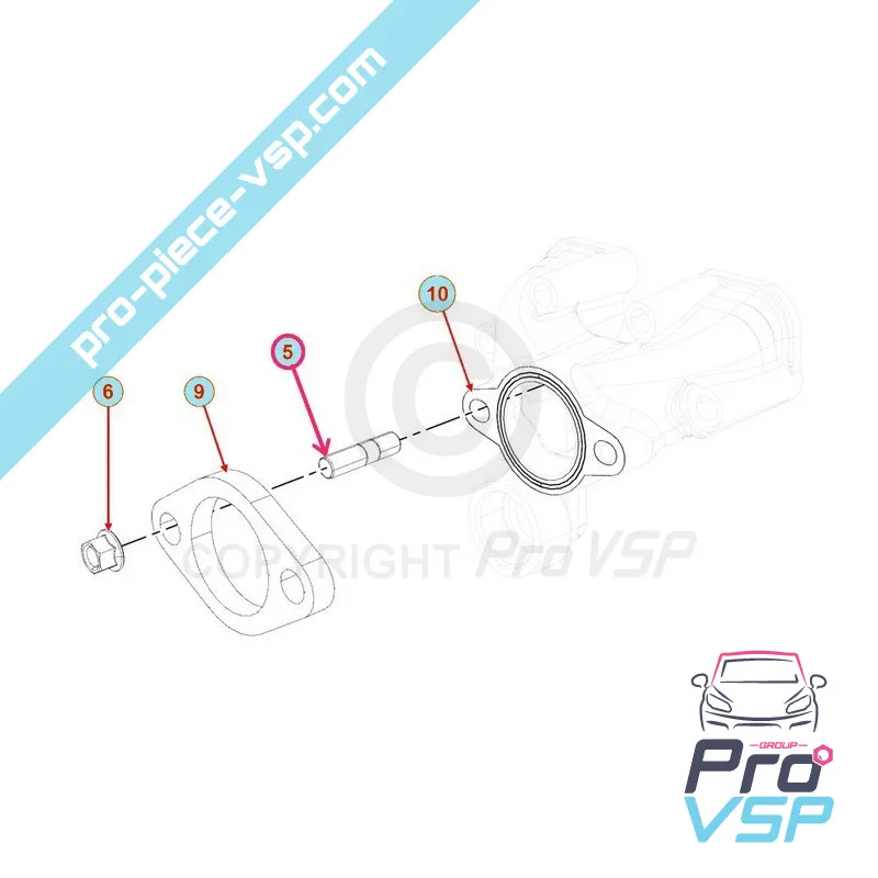 Goujon de collecteur d'échappement pour moteur Lombardini Focs Progress 502 523