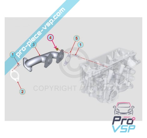 Ecrou d'échappement moteur Lombardini DCI