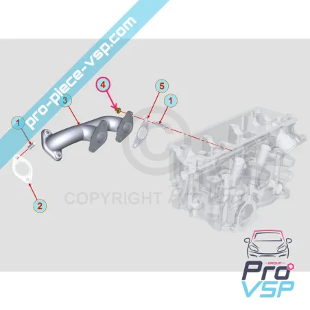 Ecrou d'échappement moteur Lombardini DCI