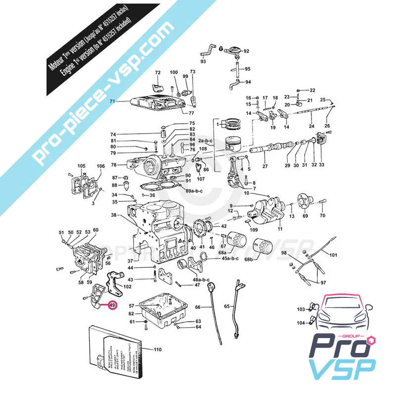 Alternador de suporte de flange do obturador para motor Lombardini Focs Progress 502 523