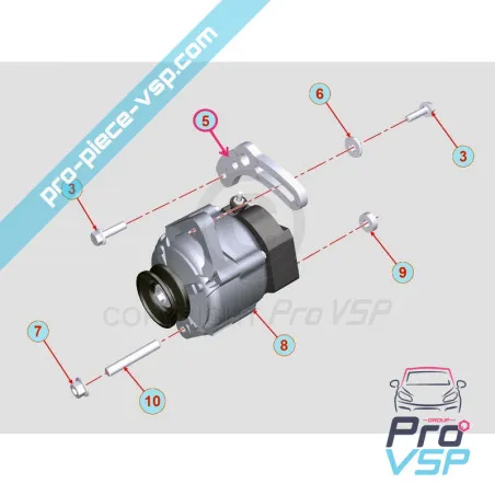 Support d'alternateur pour moteur Lombardini DCI
