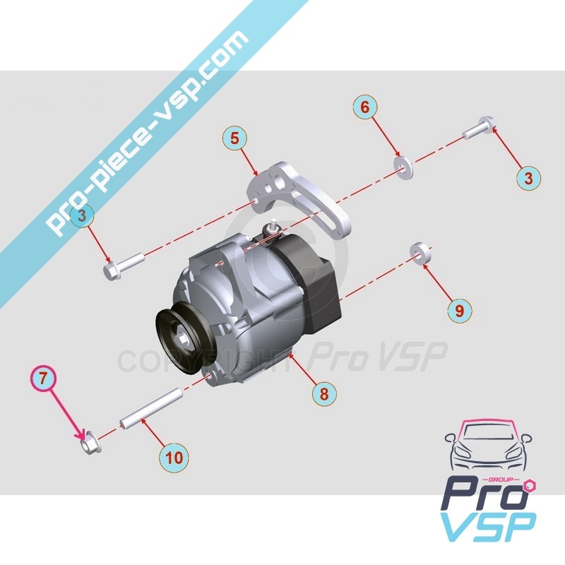 Alternator fixation lock